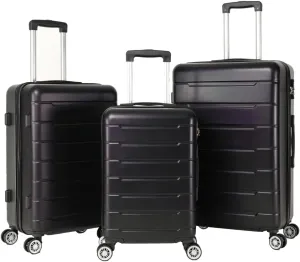 Retractable luggage compartment with a lightweight and durable hard shell, rotating wheels, password lock, 3-piece set