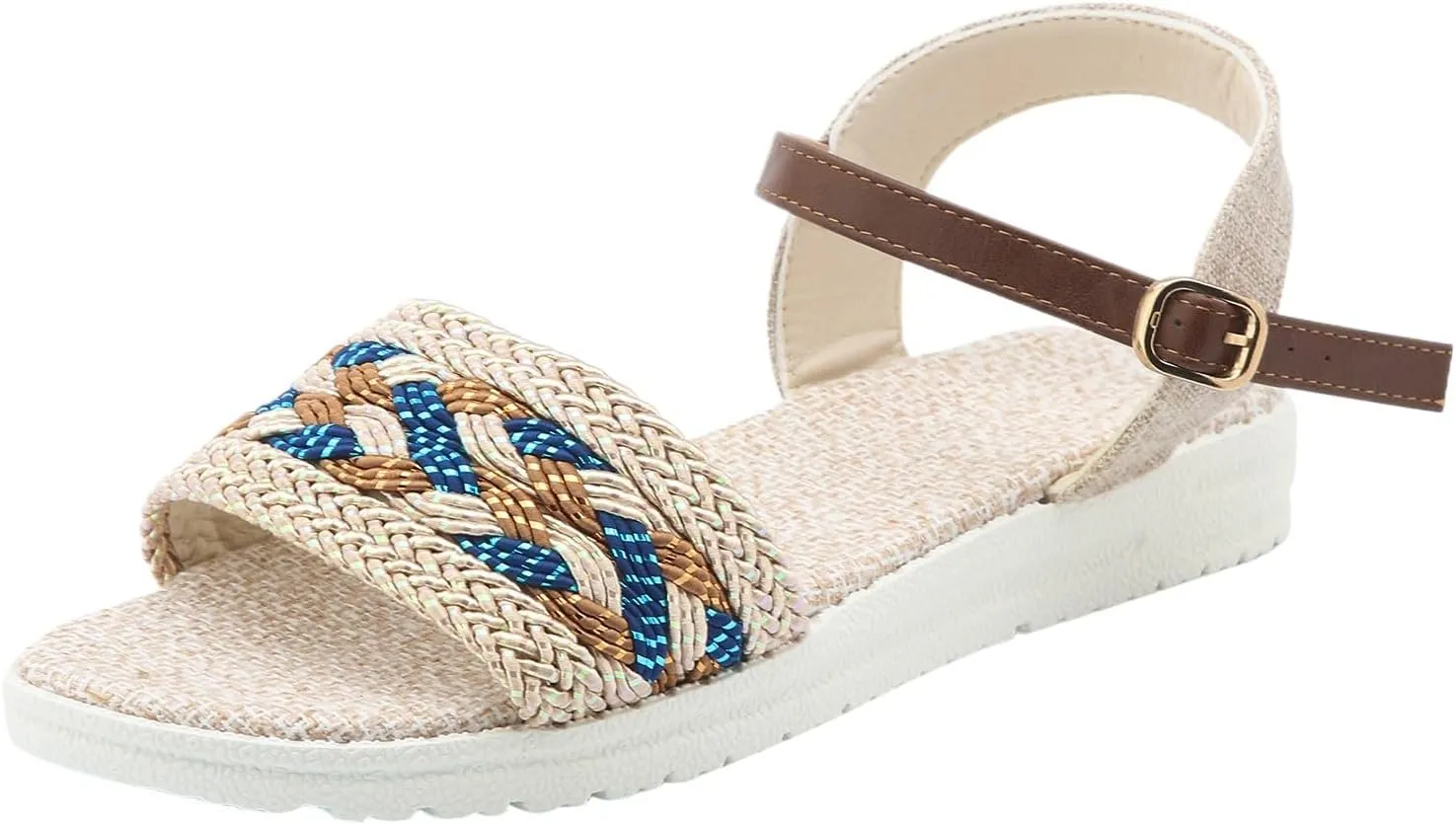 Sandals Women knitted Thick Sole Orthopedic Women's Sandals Summer Dressy Flats Casual Comfortable Platform Sandals