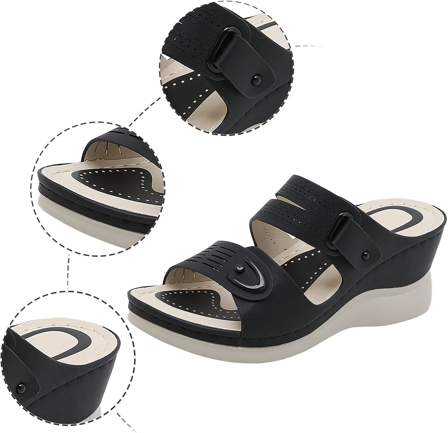 Sandals Women Open Toe Cross Strap Comfortable Womens Sandals Flats Beach Summer Dress Orthopedic Platform Sandals