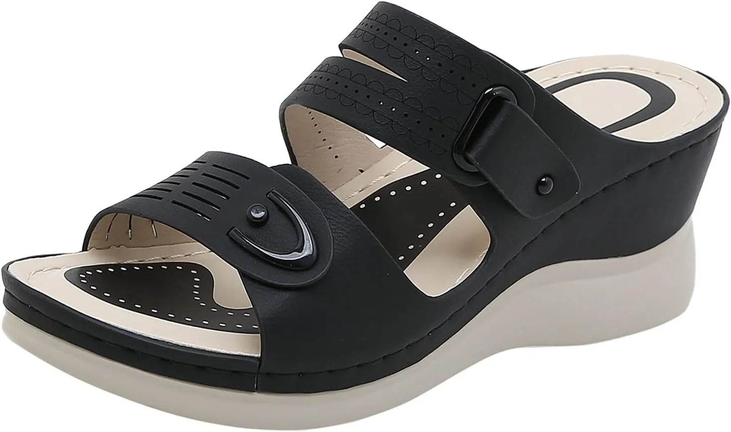 Sandals Women Open Toe Cross Strap Comfortable Womens Sandals Flats Beach Summer Dress Orthopedic Platform Sandals