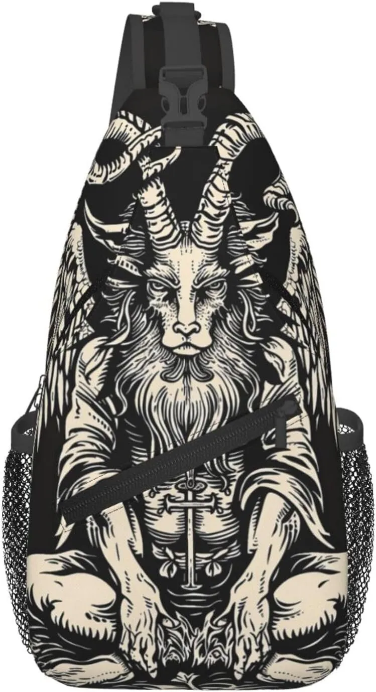 Satan Sling Backpack Hiking Backpack Crossbody Bag Sports Lightweight And Durable Chest Bag Shoulder Bag For Women Men