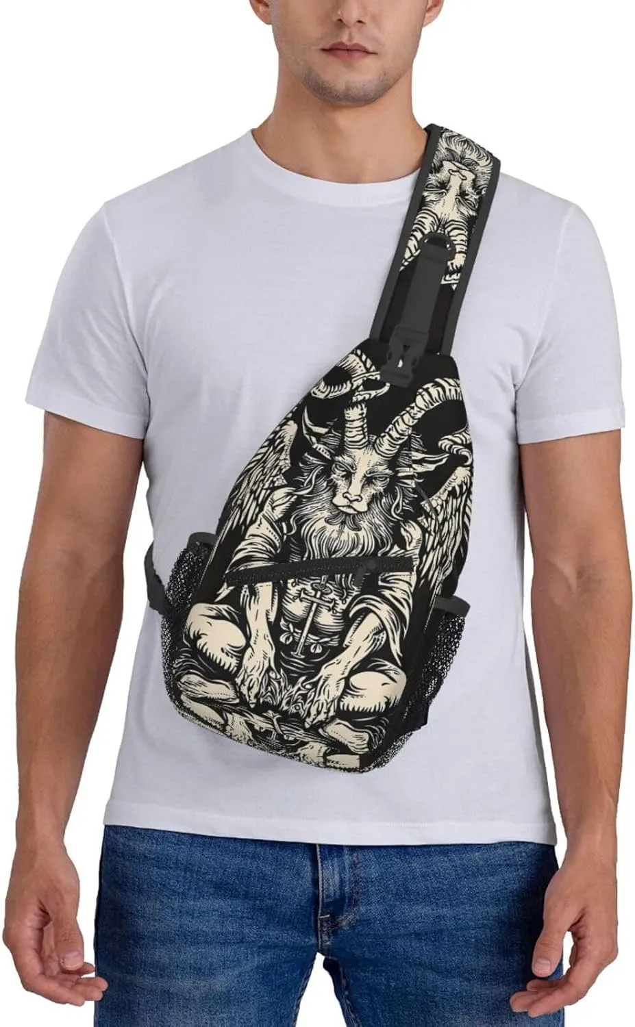 Satan Sling Backpack Hiking Backpack Crossbody Bag Sports Lightweight And Durable Chest Bag Shoulder Bag For Women Men