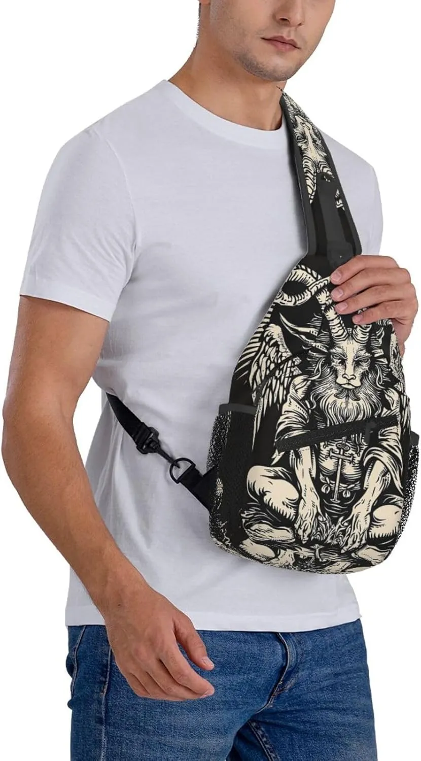 Satan Sling Backpack Hiking Backpack Crossbody Bag Sports Lightweight And Durable Chest Bag Shoulder Bag For Women Men