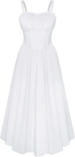 Scarlet Darkness Womens Sundress Cottagecore Summer Corset Dress with Pockets