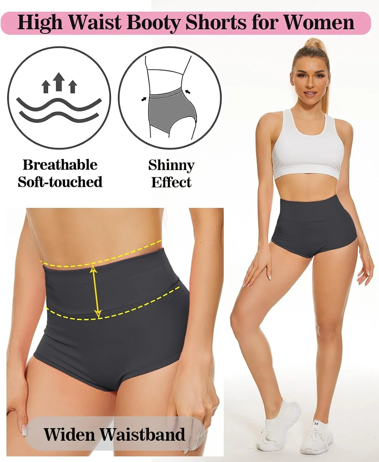 Scrunch Booty Shorts for Women V Back High Waisted Yoga Shorts Cut Out Rave Bottoms Butt Lifting Short Mini Hot Pants