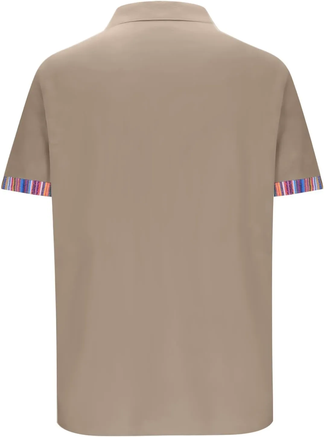 Short Sleeve Button Up Work Shirts for Men Trendy Striped Color Block Top Summer Casual Loose Lightweight Beach Blouse