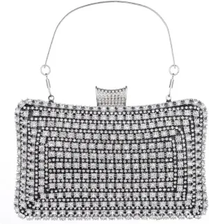 Sither Rhinestone Handbag Purses for Women Evening Handbag Purses Crystal Clutch Purse Sparkly Clutches Shoulder Chain Bags for Party Prom Christmas Gift (black)