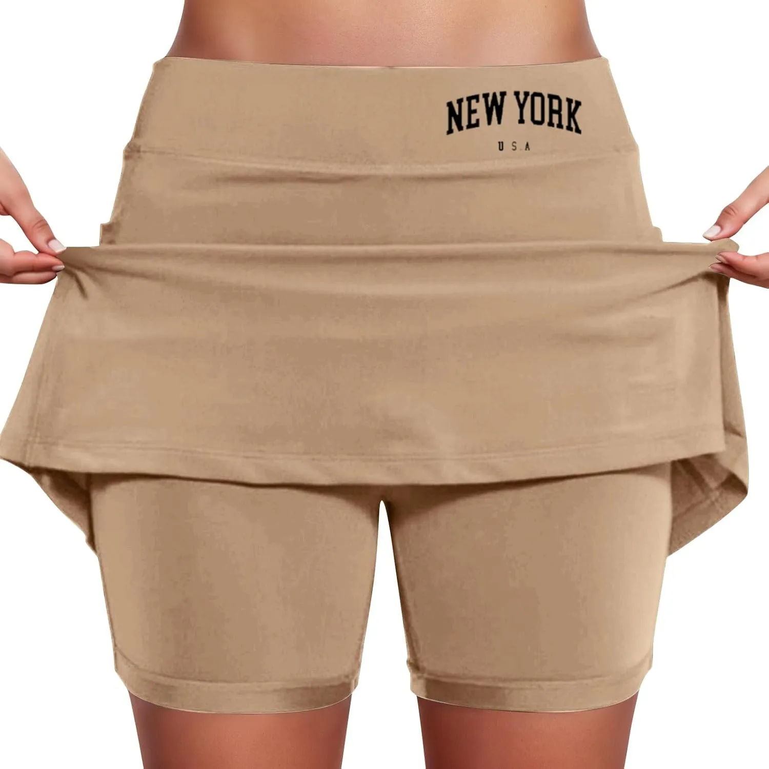 Skorts for Women with Pocket Casual Plus Size Tum Control Tennis Skirts with Shorts Neath High Waist Golf Skirt