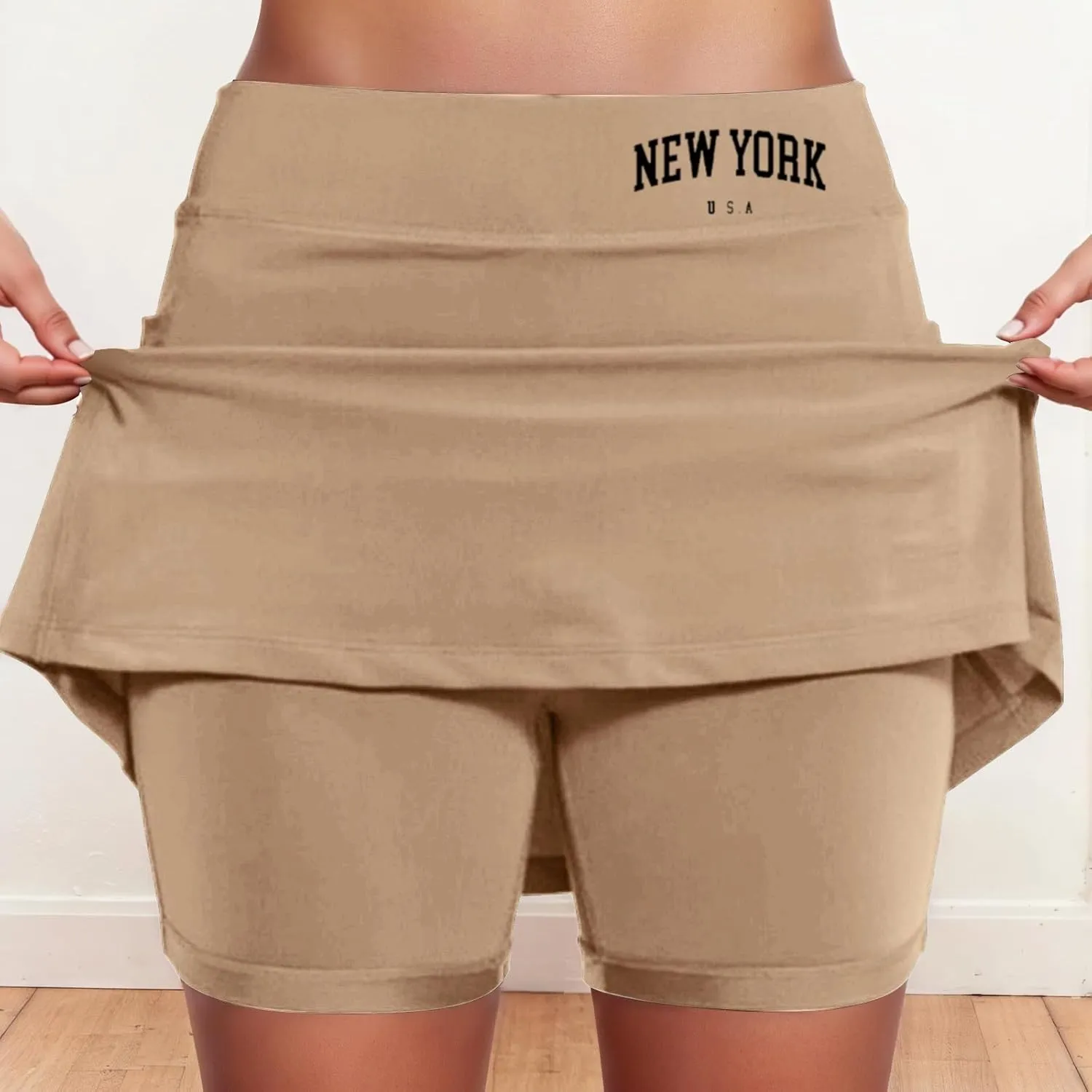 Skorts for Women with Pocket Casual Plus Size Tum Control Tennis Skirts with Shorts Neath High Waist Golf Skirt