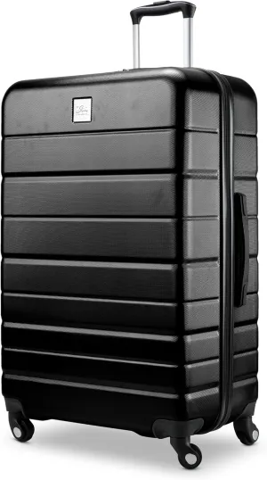 Skyway Epic 2.0 Hardside Lightweight and Durable ABS Shell Luggage, Spacious with Dual Spinning Wheels, Comfort Grip, Men and Women, 24-inch Medium Check-In, Black