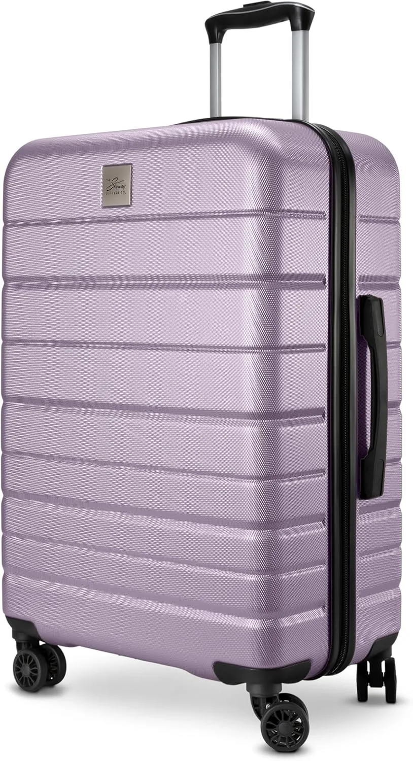 Skyway Epic 2.0 Hardside Lightweight and Durable ABS Shell Luggage, Spacious with Dual Spinning Wheels, Comfort Grip, Men and Women, 24-inch Medium Check-In, Silver Lilac