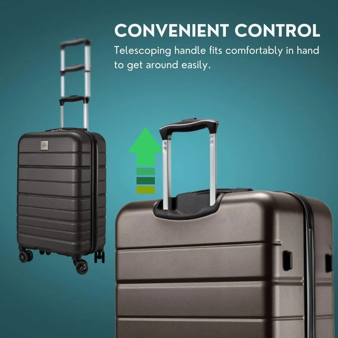 Skyway Epic 2.0 Hardside Lightweight and Durable ABS Shell Luggage, Spacious with Dual Spinning Wheels, Comfort Grip, Men and Women, 28-inch Large Check-In, Midnight