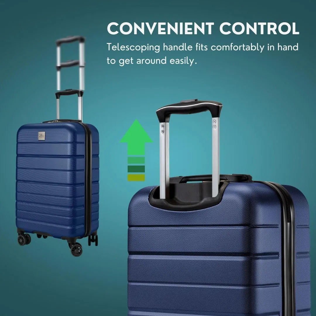 Skyway Epic 2.0 Hardside Lightweight and Durable ABS Shell Luggage, Spacious with Dual Spinning Wheels, Comfort Grip, Men and Women, 28-inch Large Check-In, Royal Blue
