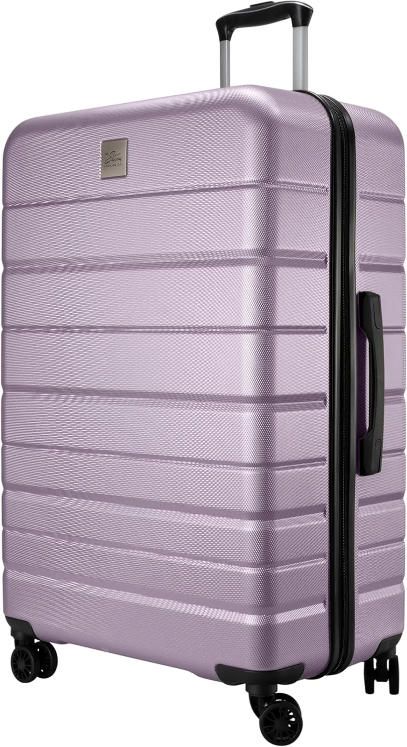 Skyway Epic 2.0 Hardside Lightweight and Durable ABS Shell Luggage, Spacious with Dual Spinning Wheels, Comfort Grip, Men and Women, 28-inch Large Check-In, Silver Lilac