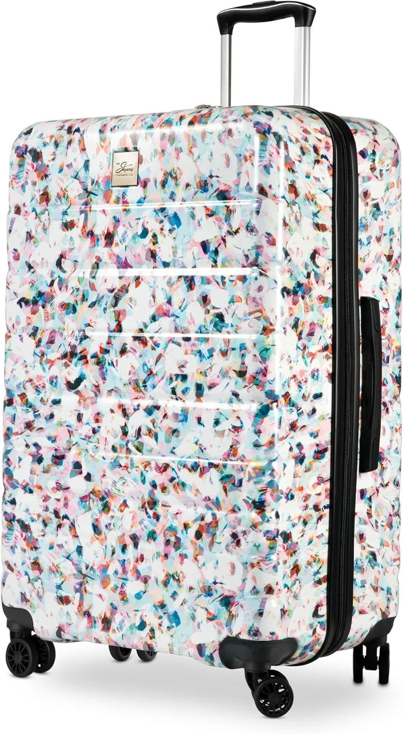 Skyway Epic 2.0 Hardside Lightweight and Durable ABS Shell Luggage, Spacious with Dual Spinning Wheels, Comfort Grip, Men and Women, Large Check-In 28-Inch, Confetti
