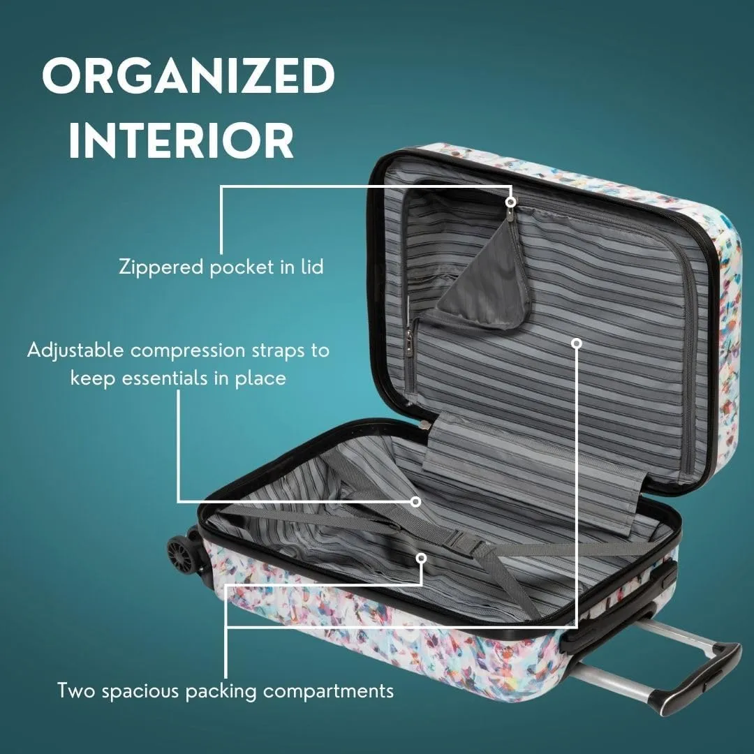 Skyway Epic 2.0 Hardside Lightweight and Durable ABS Shell Luggage, Spacious with Dual Spinning Wheels, Comfort Grip, Men and Women, Large Check-In 28-Inch, Confetti