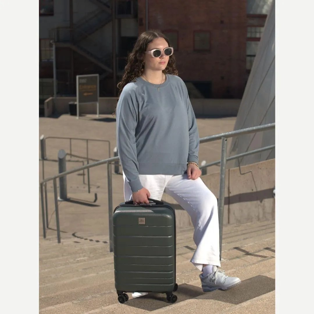 Skyway Epic 2.0 Hardside Lightweight and Durable ABS Shell Luggage, Spacious with Dual Spinning Wheels, Comfort Grip, Men and Women, Thyme, Large Check-In 28-Inch