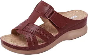 Smoneyful Womens Comfortable Orthopedic Summer Sandals 2025 Open Toe Wedge or Platform Design for Dressy Wear