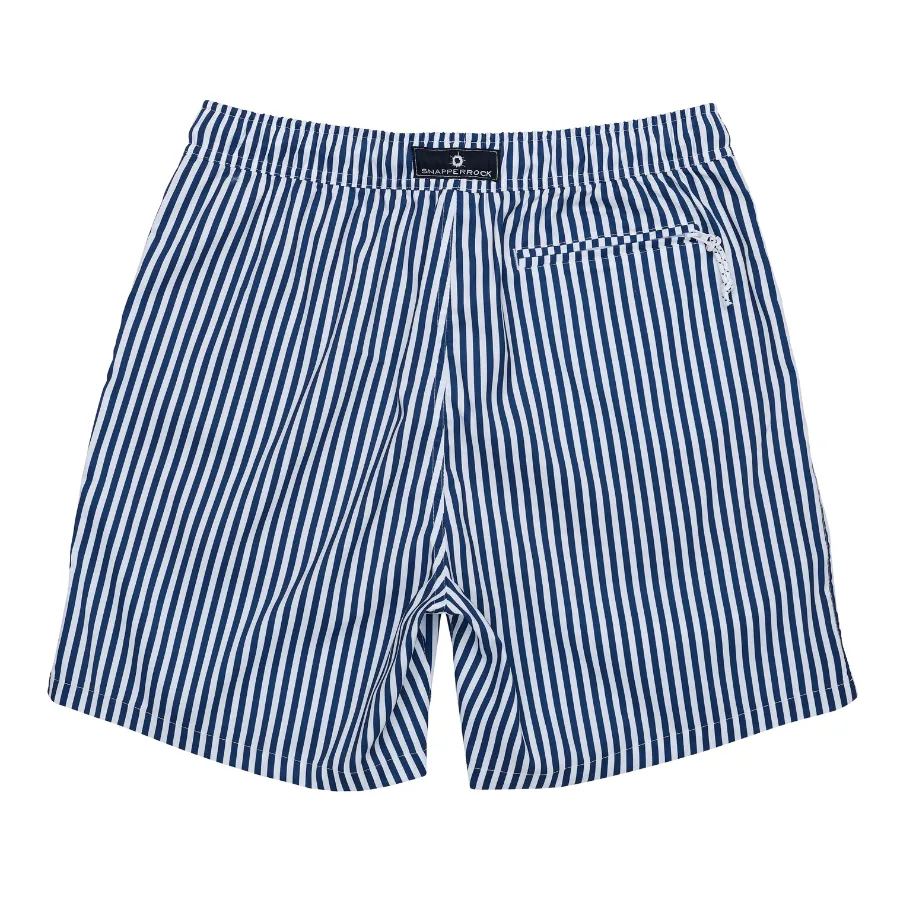 Snapper Rock Mens Denim Stripe Comfort Lined Swim Short M90067 - Navy