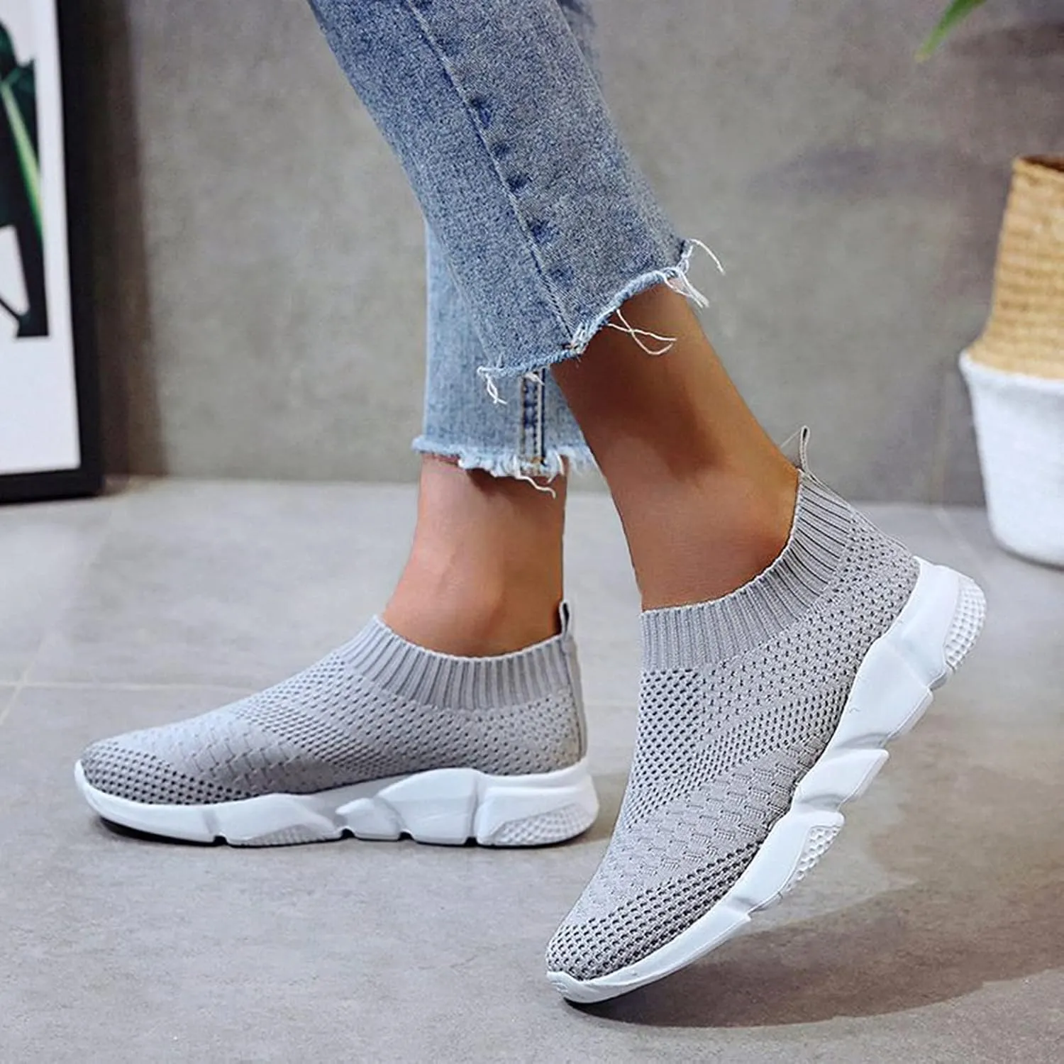 Sneakers for Women 2023 Running Wide Womens Non Slip Work Shoes Food Service Arch Support Casual Dress Shoes for Women Wide Width Womens White Fashion Sneakers High Top Slip On Sneakers Women Black