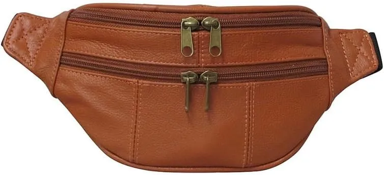 Southwestern Sensibilities Leather Fanny Pack, Top Grain Cowhide Leather, Adjustable Belt Strap, Multiple Zippered Compartments, Lightweight and Durable