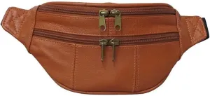 Southwestern Sensibilities Leather Fanny Pack, Top Grain Cowhide Leather, Adjustable Belt Strap, Multiple Zippered Compartments, Lightweight and Durable