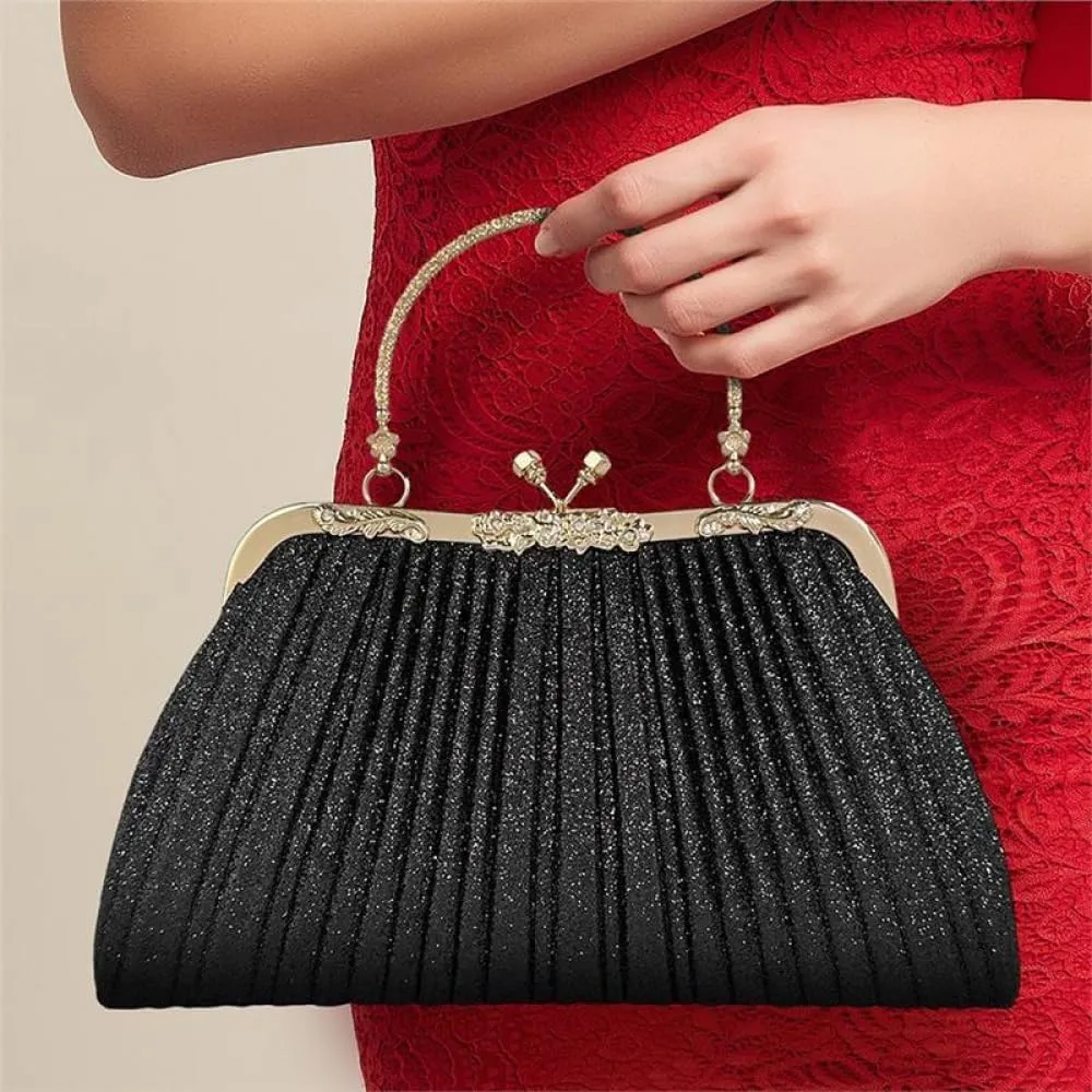 Sparkly Purse for Women Exquisite Luxury Evening Bags and Clutches Small Purse with Handle Wedding Clutch 3 Colors