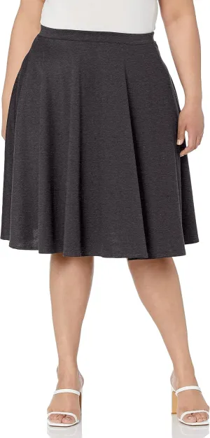 Star Vixen Women's Plus-Size Knee Length Full Skater Skirt