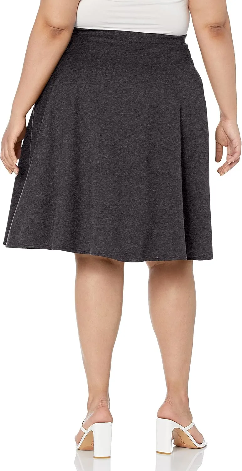 Star Vixen Women's Plus-Size Knee Length Full Skater Skirt