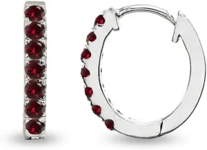 Sterling Silver Tiny Small 15mm Prong-set Genuine or Synthetic Gemstone Oval Huggie Hoop Earrings