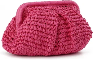 Straw Dumpling Clutch Bag - Woven Straw Tote Clutch Purse for Women - Summer Beach Bag - Wicker Clutch