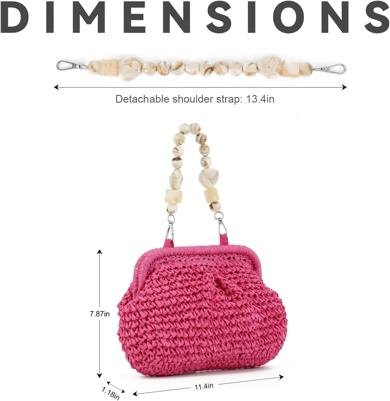 Straw Dumpling Clutch Bag - Woven Straw Tote Clutch Purse for Women - Summer Beach Bag - Wicker Clutch