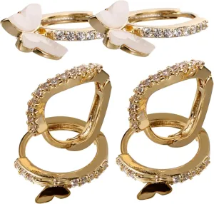 Stylish Circle Earrings Set Small Hoop Earrings for Women Minimalist Jewelry Lady's Fashion Accessory
