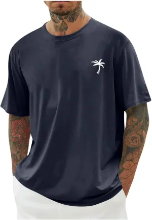 Summer Short Sleeve T Shirts for Men 2025 Business Casual Tops Fashion Vacation Clothes Graphic Tees