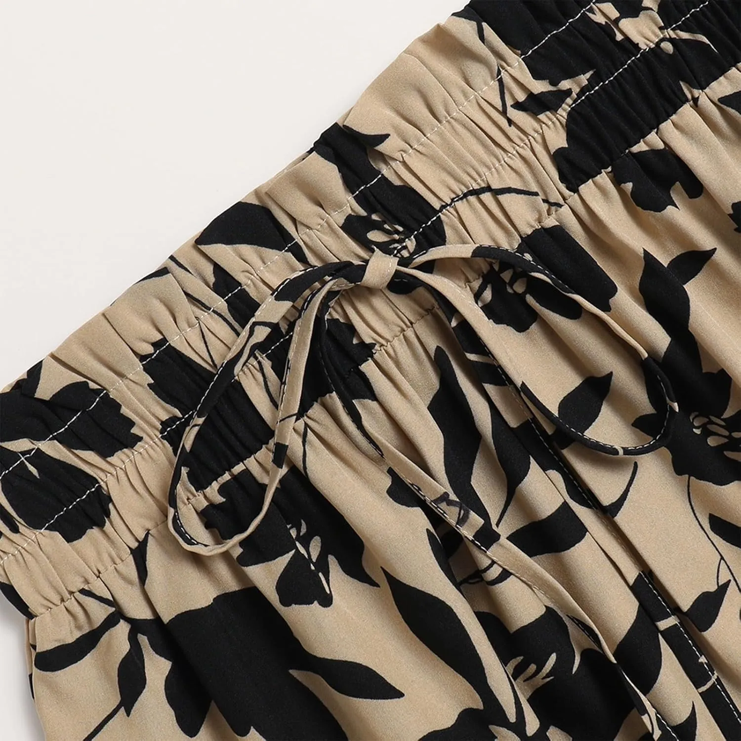 Summer Skirt for Women Comfy Tiered Elastic High Waisted Pleated Skirts Vacation A-Line Flowy Swing Long Skirts