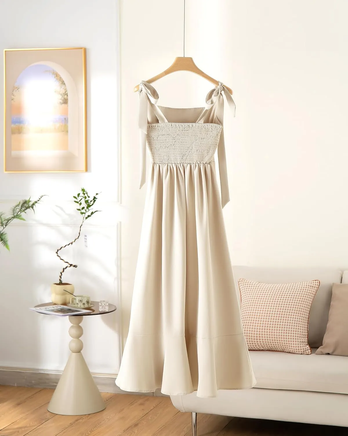 Summer Wedding Guest Dress: Womens Boho Side Split Maxi Beach Dress - Flowy Long Sundress for Vacation Party SE2311