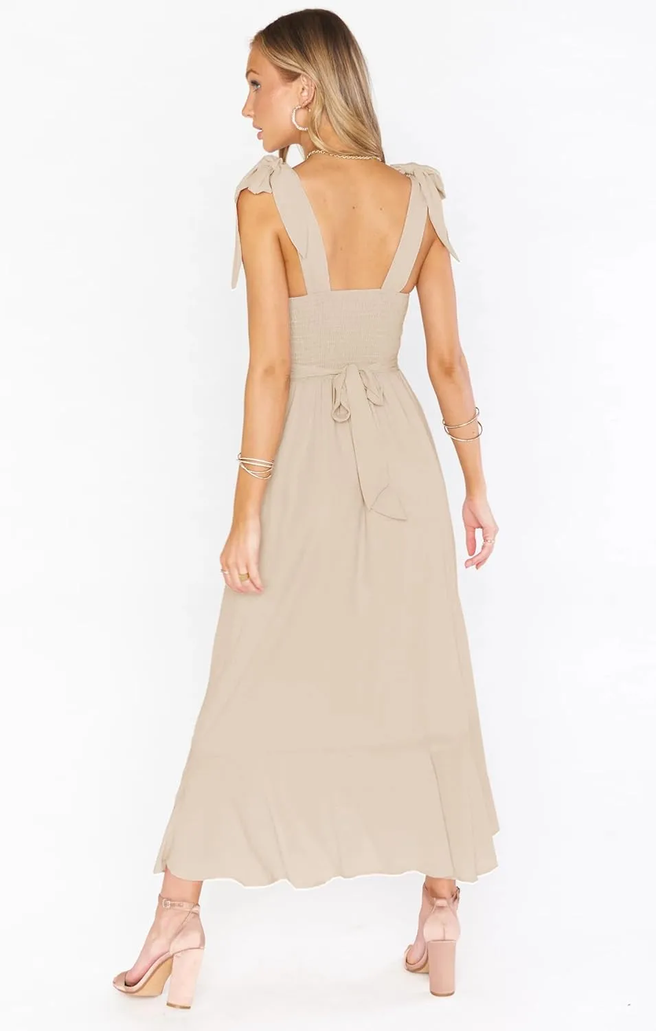 Summer Wedding Guest Dress: Womens Boho Side Split Maxi Beach Dress - Flowy Long Sundress for Vacation Party SE2311