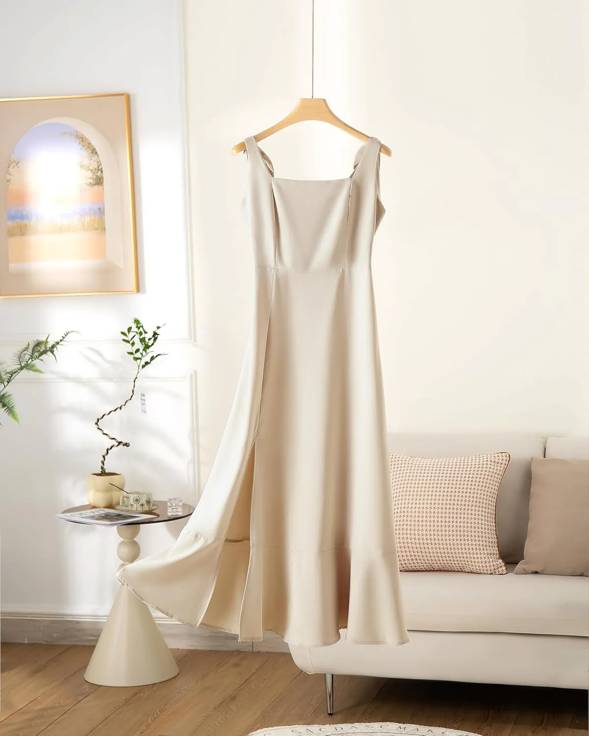 Summer Wedding Guest Dress: Womens Boho Side Split Maxi Beach Dress - Flowy Long Sundress for Vacation Party SE2311