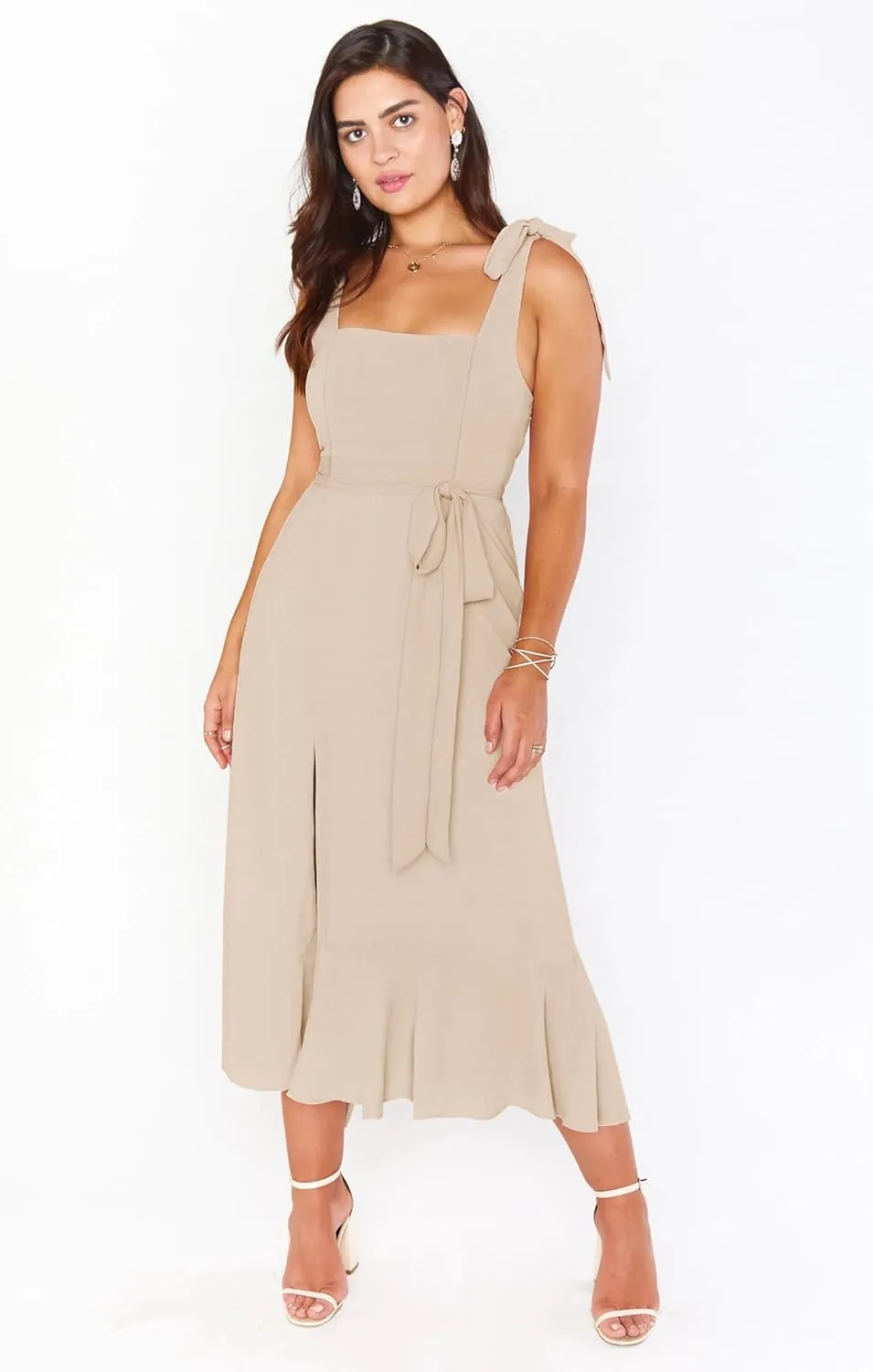 Summer Wedding Guest Dress: Womens Boho Side Split Maxi Beach Dress - Flowy Long Sundress for Vacation Party SE2311