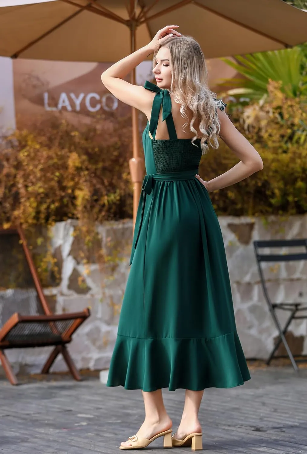 Summer Wedding Guest Dress: Womens Boho Side Split Maxi Beach Dress - Flowy Long Sundress for Vacation Party SE2311