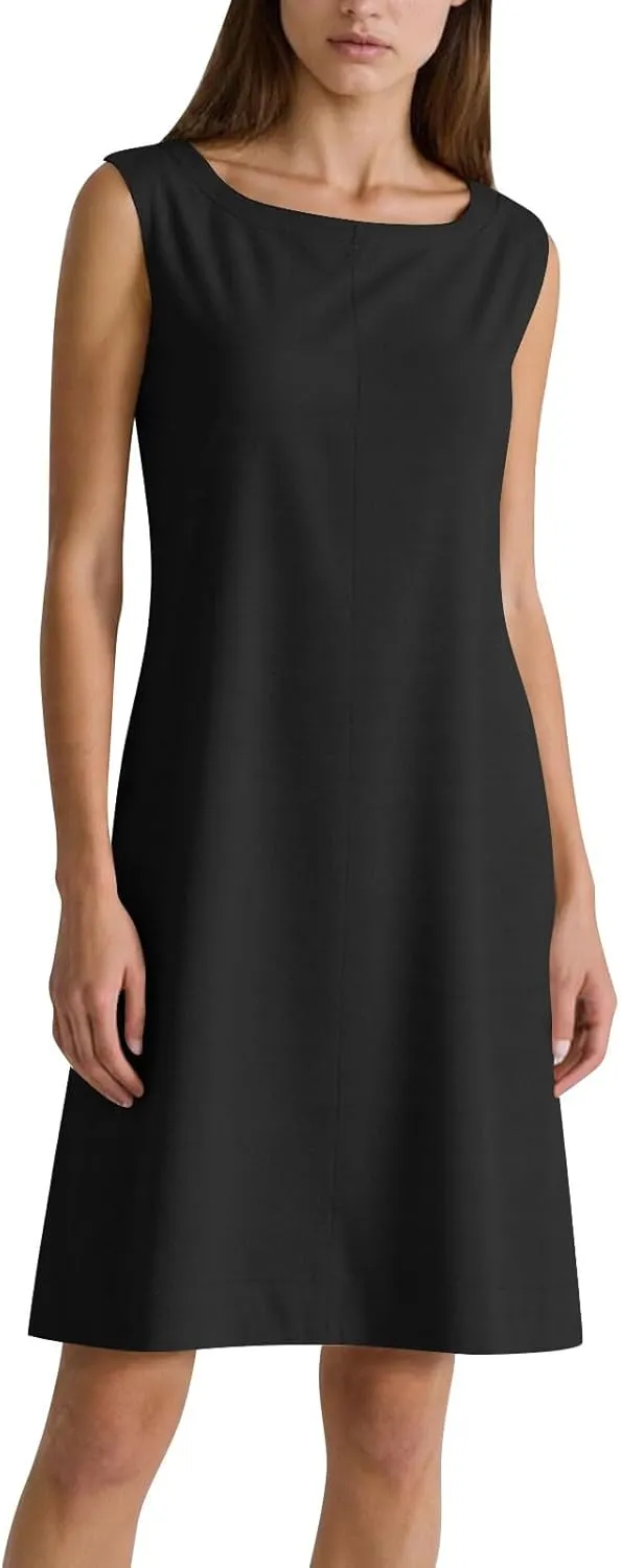Sundresses for Women 2025 Solid Round Neck Sleeveless Tank Dress Casual Beach Vacation Cotton Linen Mini Dresses