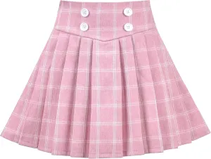 Sunny Fashion Girls Skirt Beige Pleated Bow Tie Back School Uniform Size 6-14