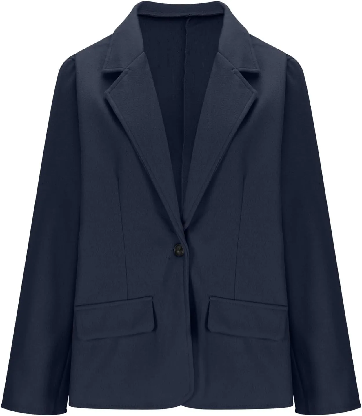 TANGNADE Women's Warm Coats Lapel Wool Coat Single Button Pea Coats Winter Wool Blend Blazer Jacket Trench Coat Outwear