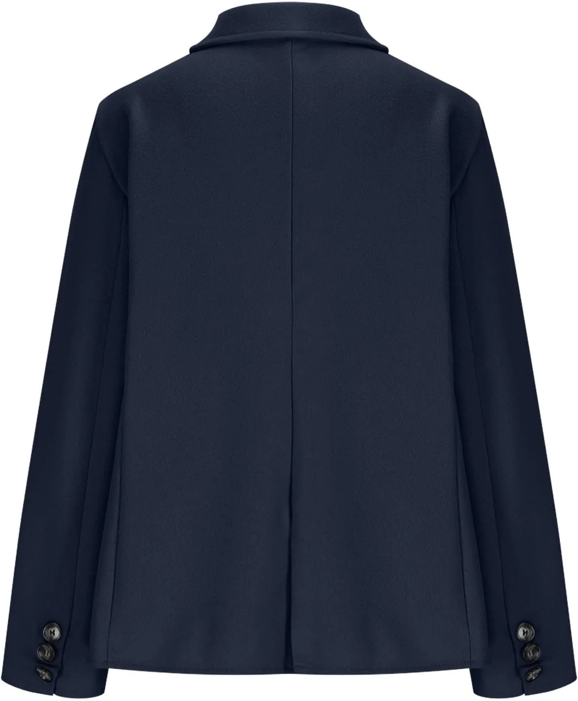 TANGNADE Women's Warm Coats Lapel Wool Coat Single Button Pea Coats Winter Wool Blend Blazer Jacket Trench Coat Outwear
