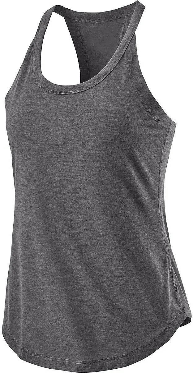 Tank Top for Women Racerback Loose Athletic Cami Tops Sleeveless Curved Hem Casual Running Baseball Workout Vest