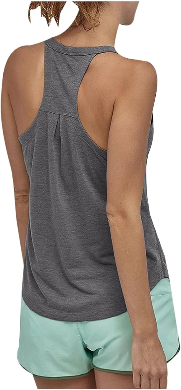 Tank Top for Women Racerback Loose Athletic Cami Tops Sleeveless Curved Hem Casual Running Baseball Workout Vest