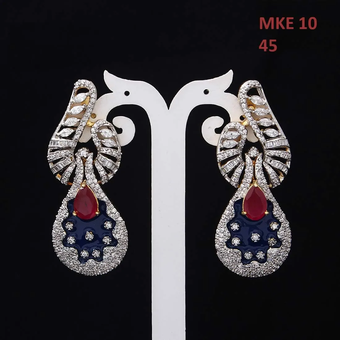 Teardrops Dangles CZ Earrings For Womens Chandelier Hoop Stud Eardrop Chandbali Golden Kundal 14k Gold Plated Earings For Girls Fashion Traditional Jewelry