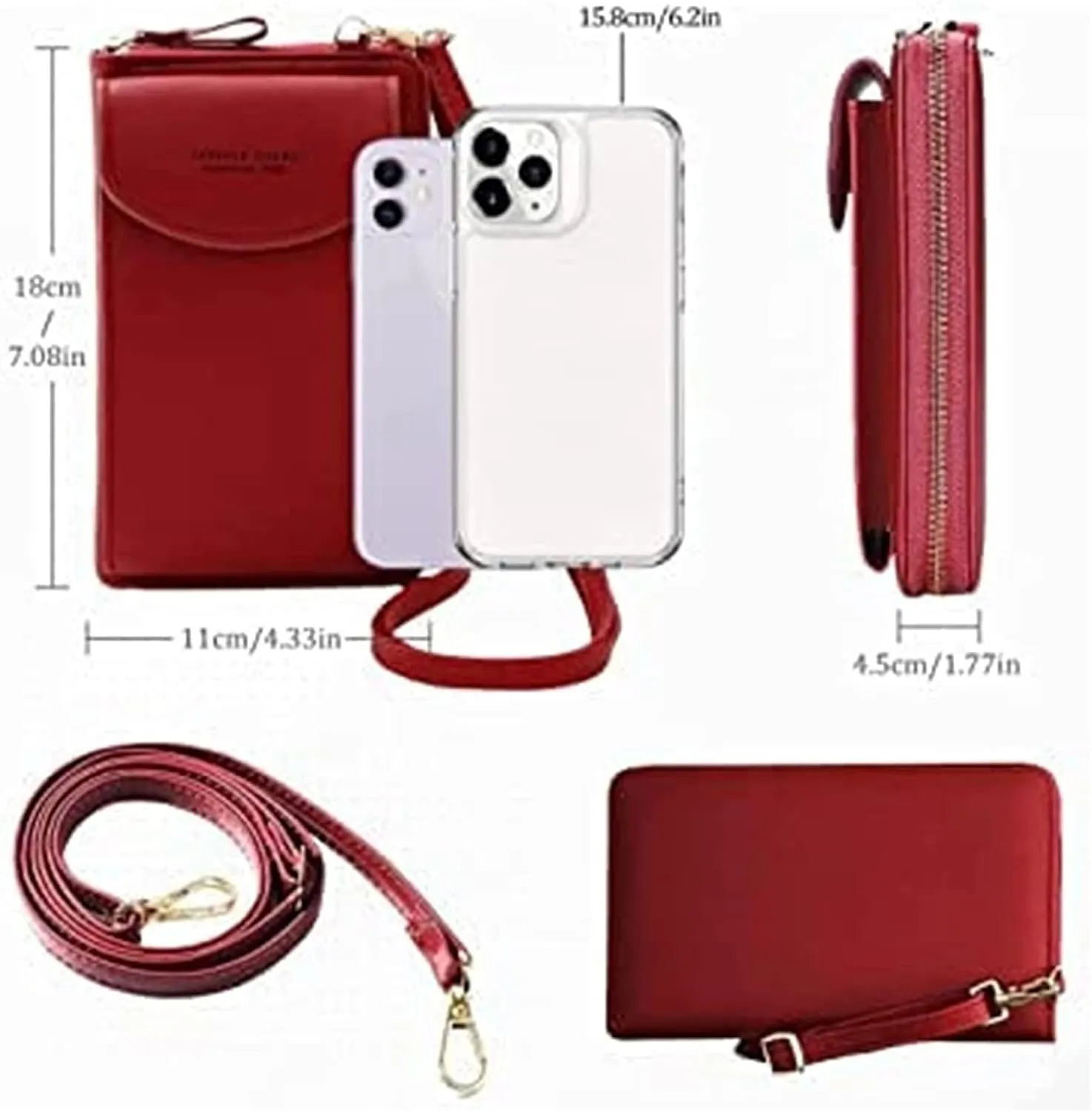 The Original Clutch Wallet by Selena,PU Leather Crossbody Cell Phone Bag,Crossbody Leather Shoulder Bags and Clutches