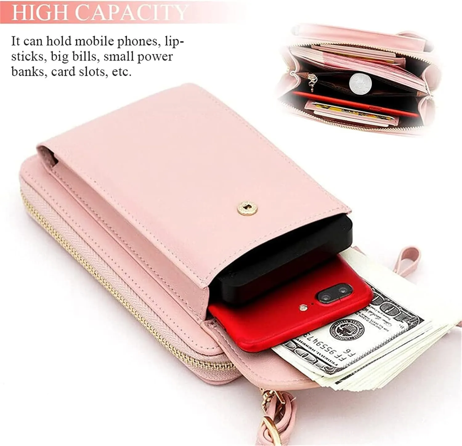 The Original Clutch Wallet by Selena,PU Leather Crossbody Cell Phone Bag,Crossbody Leather Shoulder Bags and Clutches