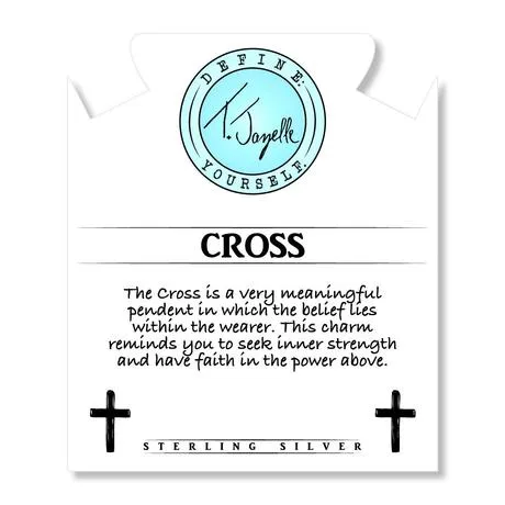 T.Jazelle- Rose Quartz "Cross" charm Bracelet